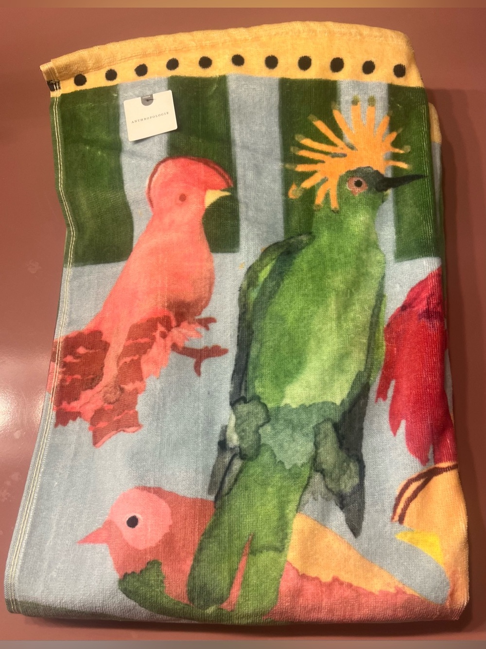 Anthropologie Farm Rio x Anthropologie Printed Beach Towel, Light Blue - Picture 4 of 5